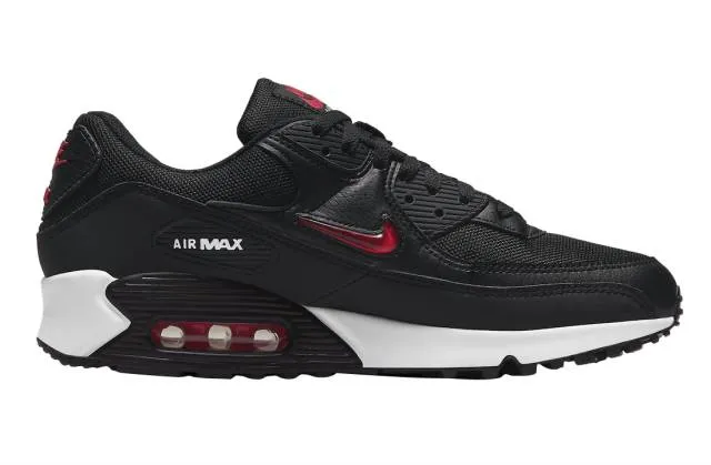 Nike air max 90 jewel bred brand new. black/red-white. dv3503-001.