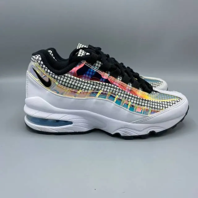 Nike air max 95 gs white black blue gaze