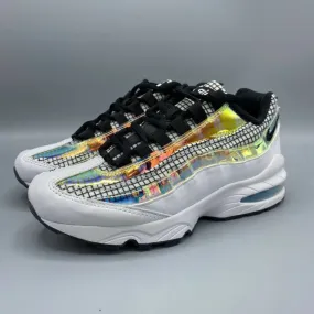 Nike air max 95 gs white black blue gaze