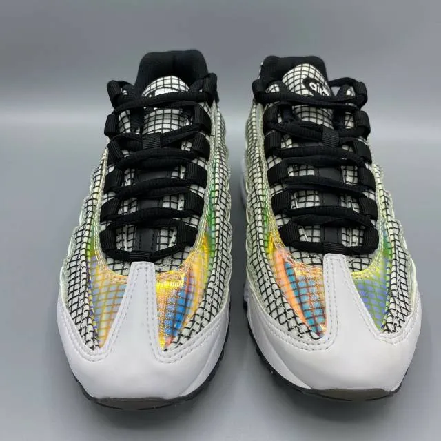 Nike air max 95 gs white black blue gaze