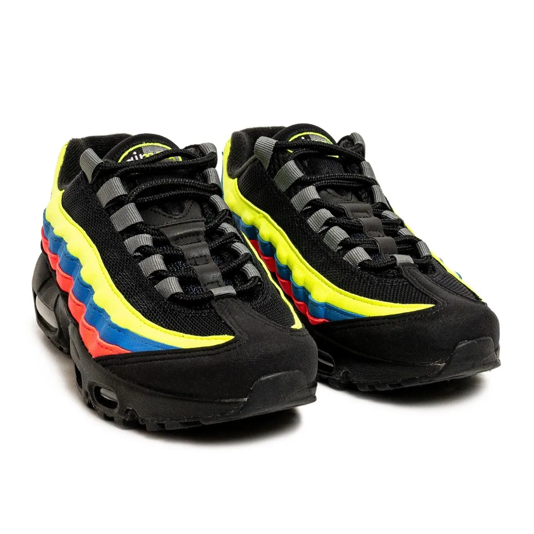 Nike Big Kids Air Max 95 Gs (black / black-volt-blue crystal)