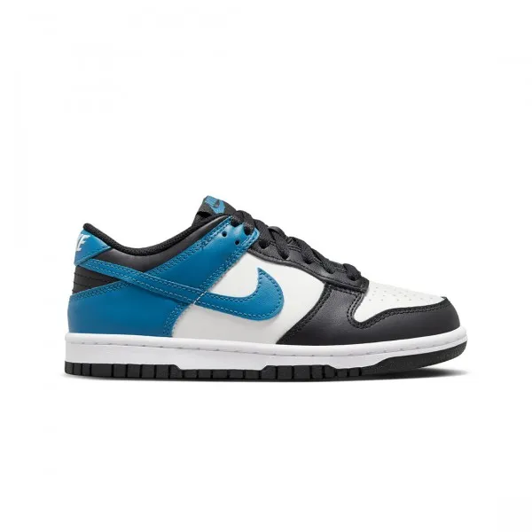 Nike Big Kids Dunk Low (summit white / industrial blue-black-white)