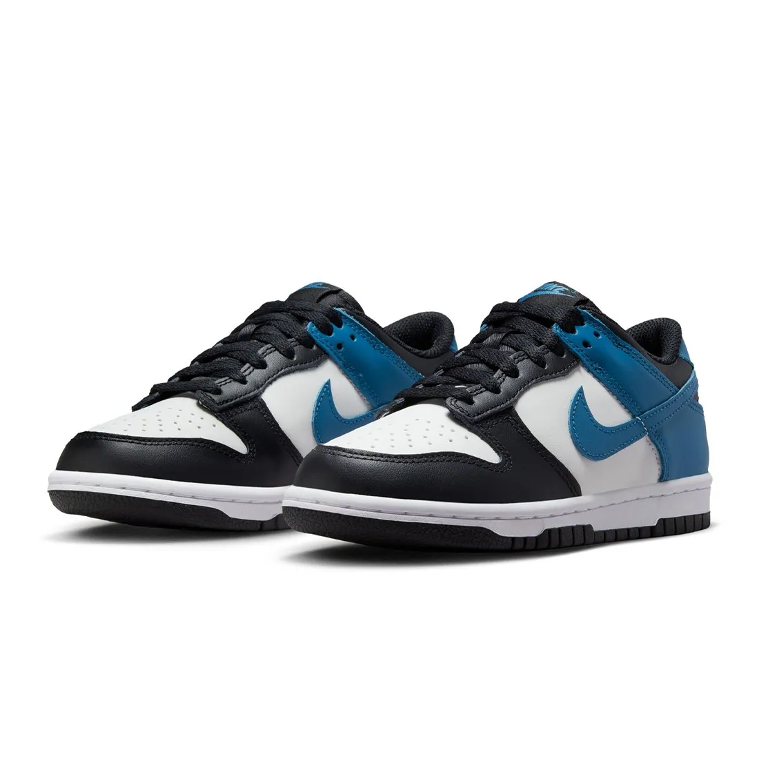 Nike Big Kids Dunk Low (summit white / industrial blue-black-white)