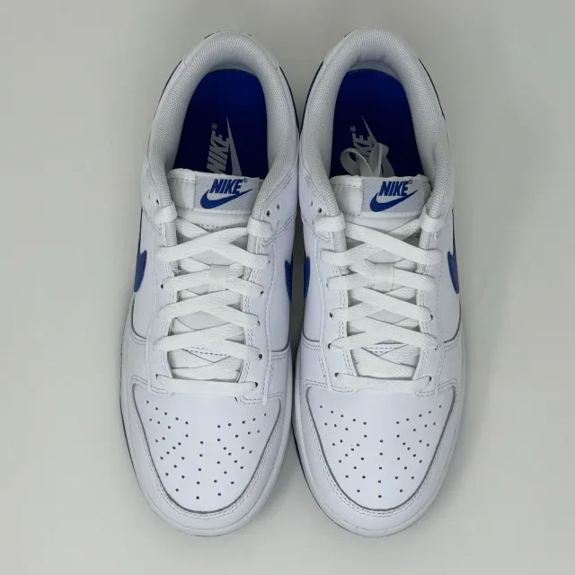 Nike Dunk Low White Hyper Royal Blue Men's Size 8.5 Wome...