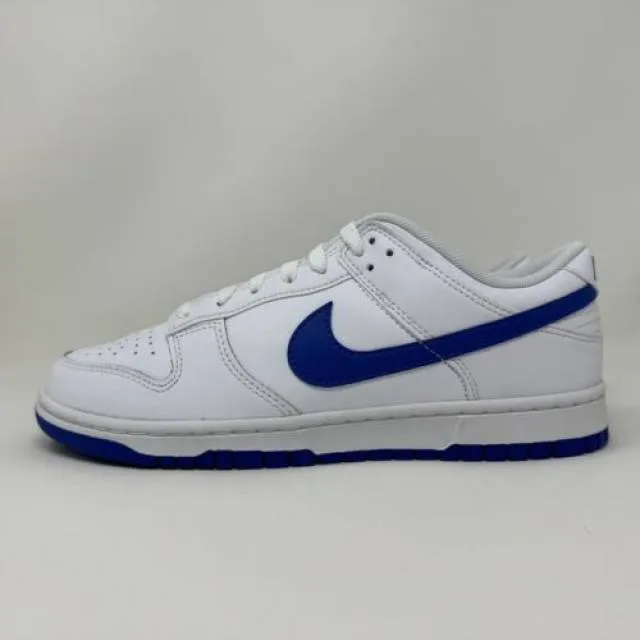 Nike Dunk Low White Hyper Royal Blue Men's Size 8.5 Wome...