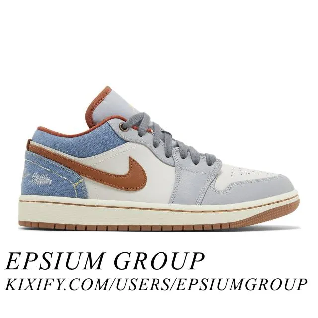 Nike women's air jordan 1 low (denim/ cream/ phantom/ multi-color/ coconut milk) sizes 5-12 fz5045-091