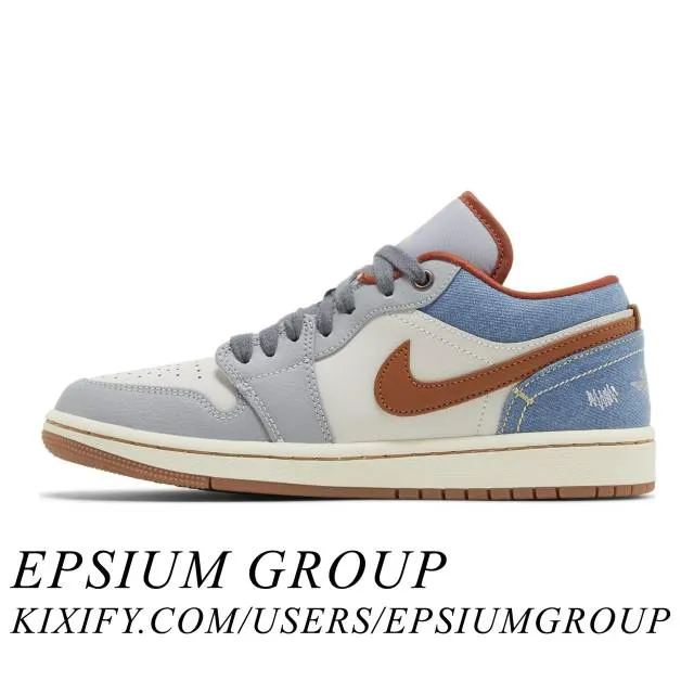 Nike women's air jordan 1 low (denim/ cream/ phantom/ multi-color/ coconut milk) sizes 5-12 fz5045-091