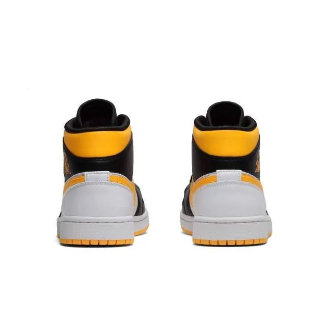 Nike women's air jordan 1 mid (laser orange/ black/ white/ yellow) sizes us 6-10 cv5276-107