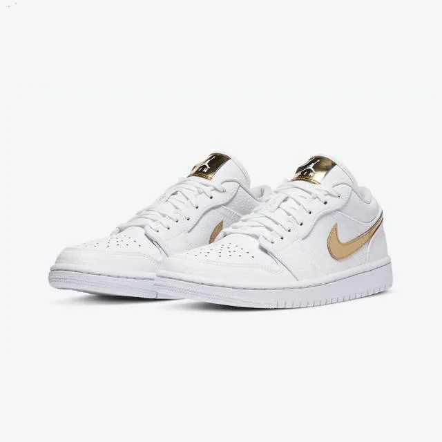 Nike women's air jordan 1 retro low (white metallic gold/ white/ metallic gold/ white) sizes 6-10 cz