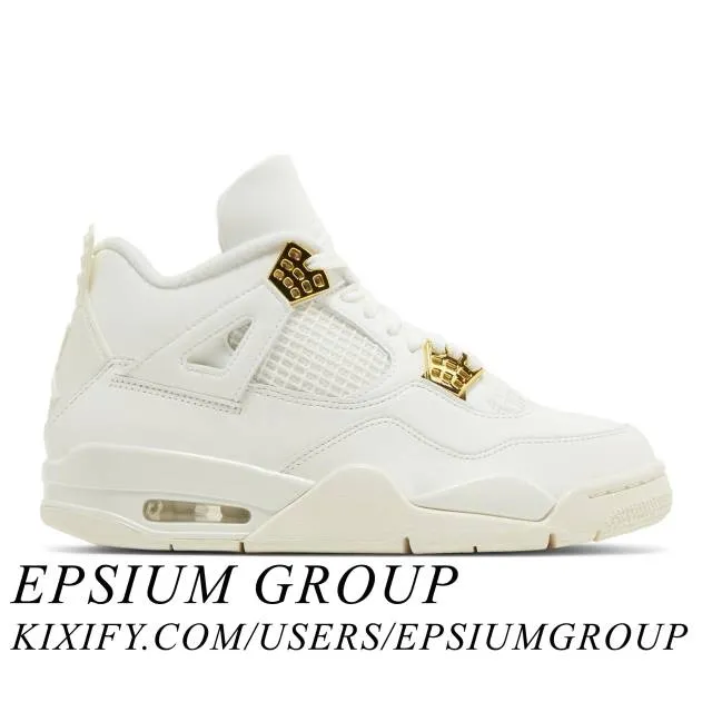 Nike women's air jordan 4 retro (metallic gold/ sail/ metallic gold/ black) sizes 5-12 aq9129-170