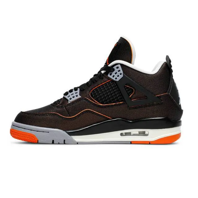 Nike women's air jordan 4 retro (starfish orange/ black/ light smoke grey/ white) men us 8-13 cw7183