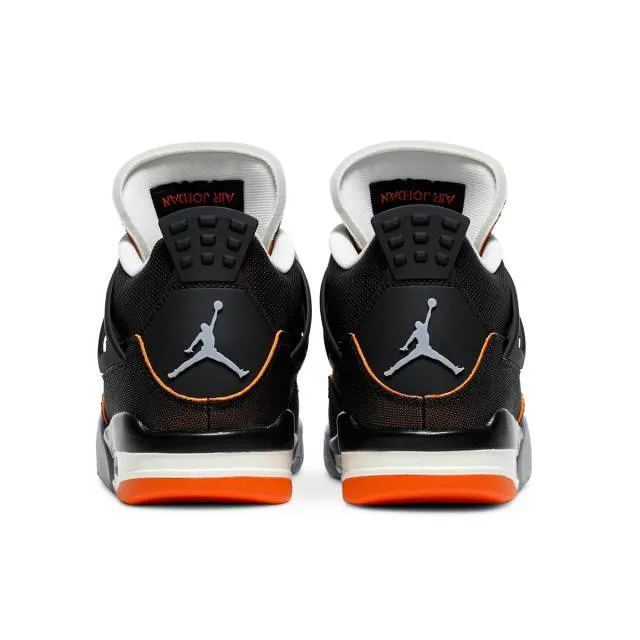 Nike women's air jordan 4 retro (starfish orange/ black/ light smoke grey/ white) men us 8-13 cw7183