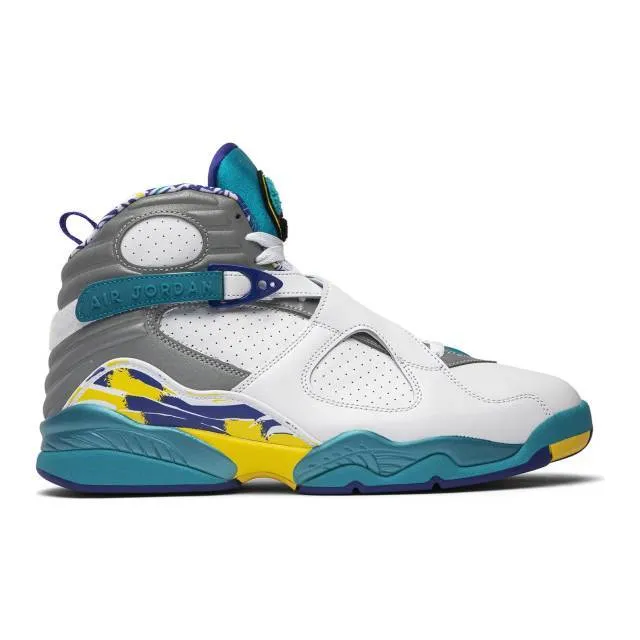 Nike women's air jordan 8 retro (white aqua/ white/ varsity red/ bright concord) sizes 5-12 ci1236-1