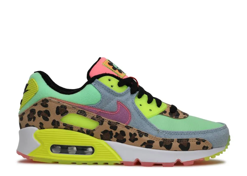 Nike Womens Air Max 90 Lx Illusion Green Pulse Sunset Black White CW3499-300