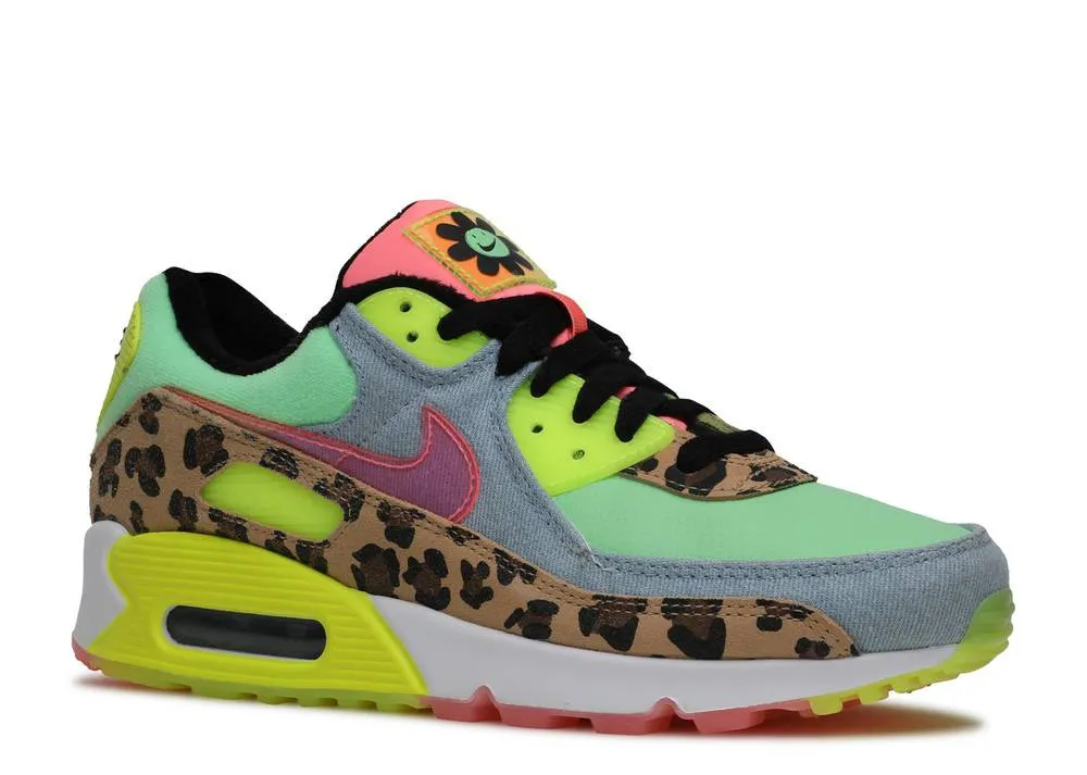 Nike Womens Air Max 90 Lx Illusion Green Pulse Sunset Black White CW3499-300