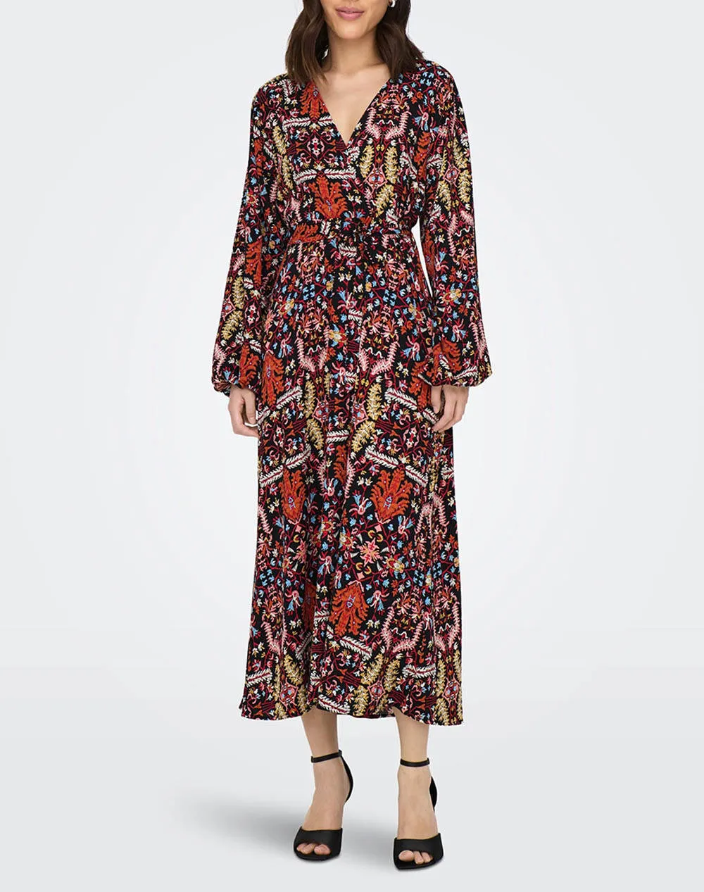 ONLY ONLCARLA LIFE L/S MIDI WRAP DRESS PTM