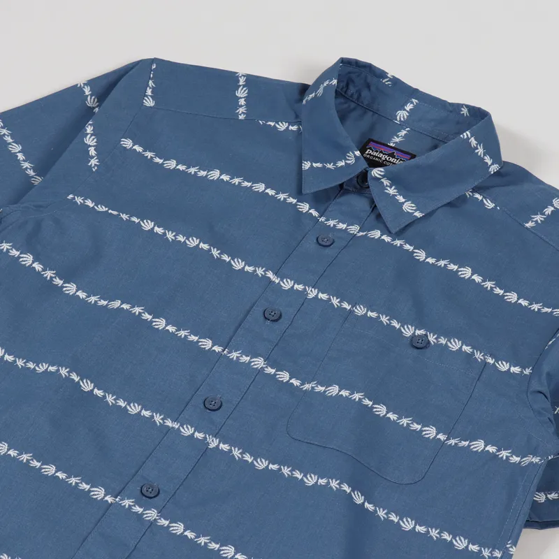 Patagonia Go To Shirt Hemp Stripe Pigeon Blue