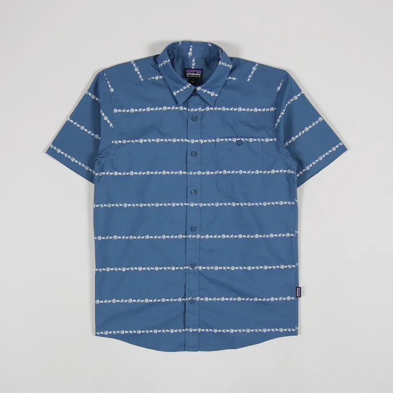 Patagonia Go To Shirt Hemp Stripe Pigeon Blue