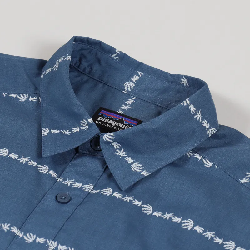 Patagonia Go To Shirt Hemp Stripe Pigeon Blue