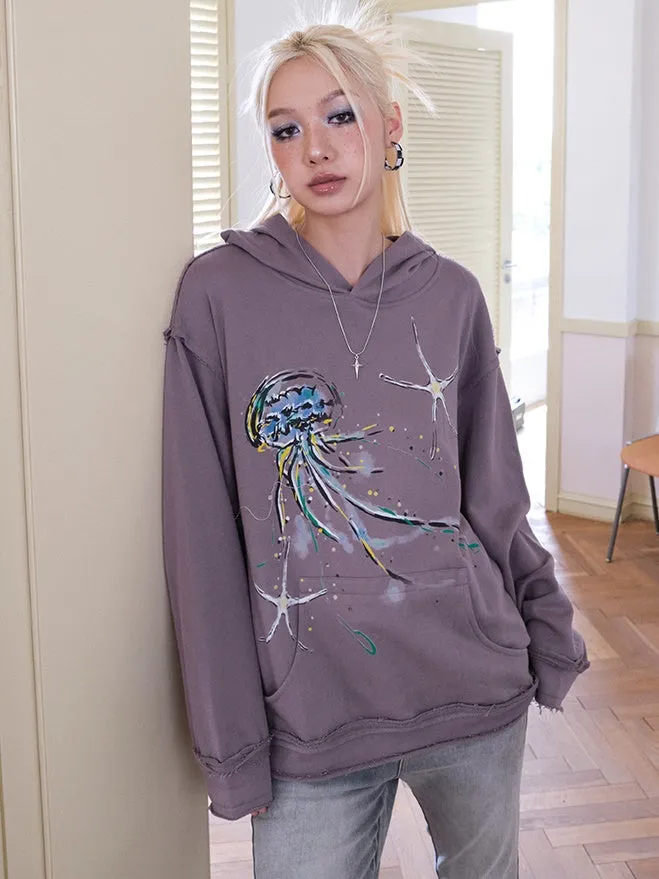 Print Hooded Pullover