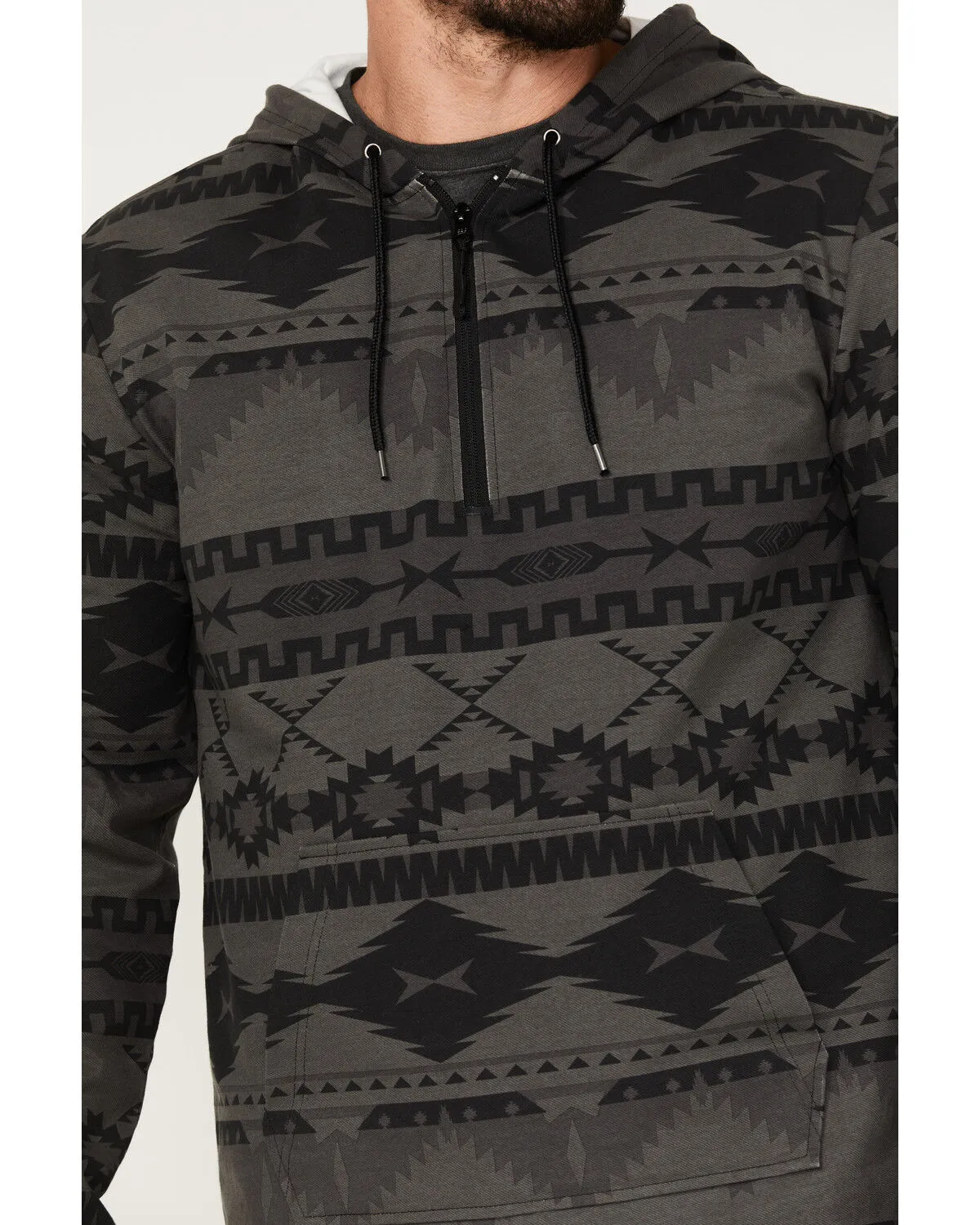 Product Name:  Powder River Outfitters Men's 1/4 Zip Southwestern Print Hooded Pullover