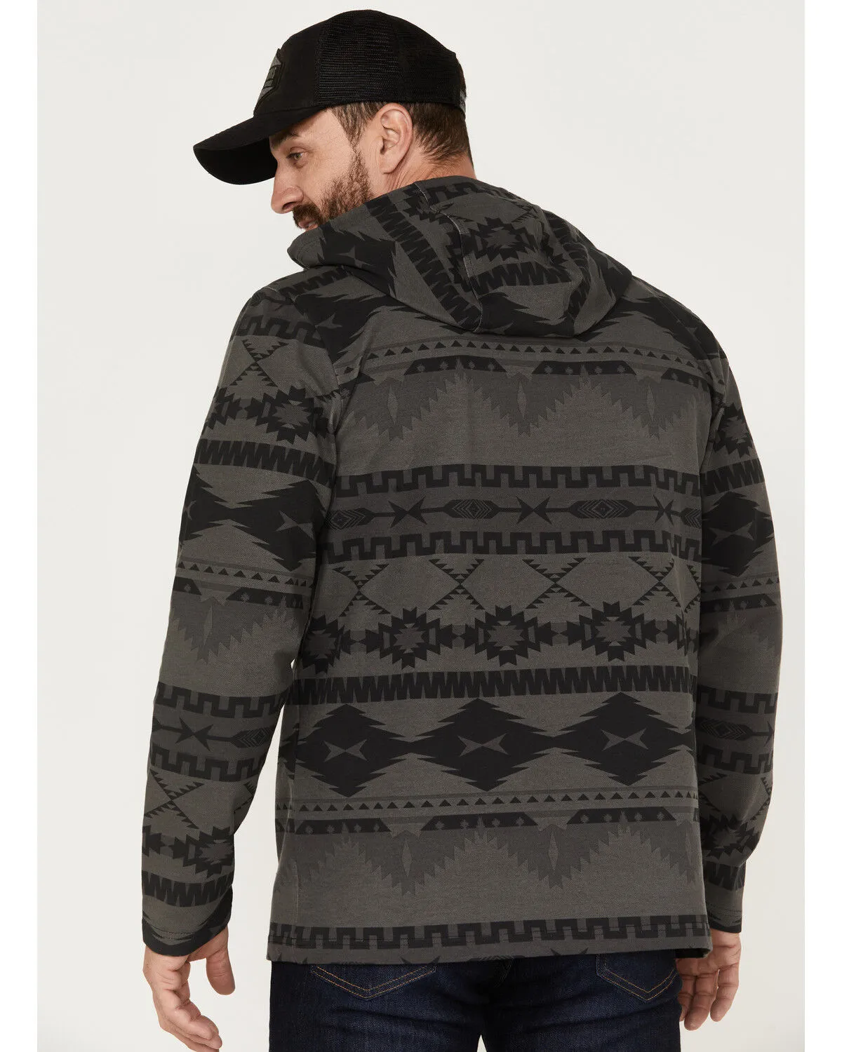 Product Name:  Powder River Outfitters Men's 1/4 Zip Southwestern Print Hooded Pullover