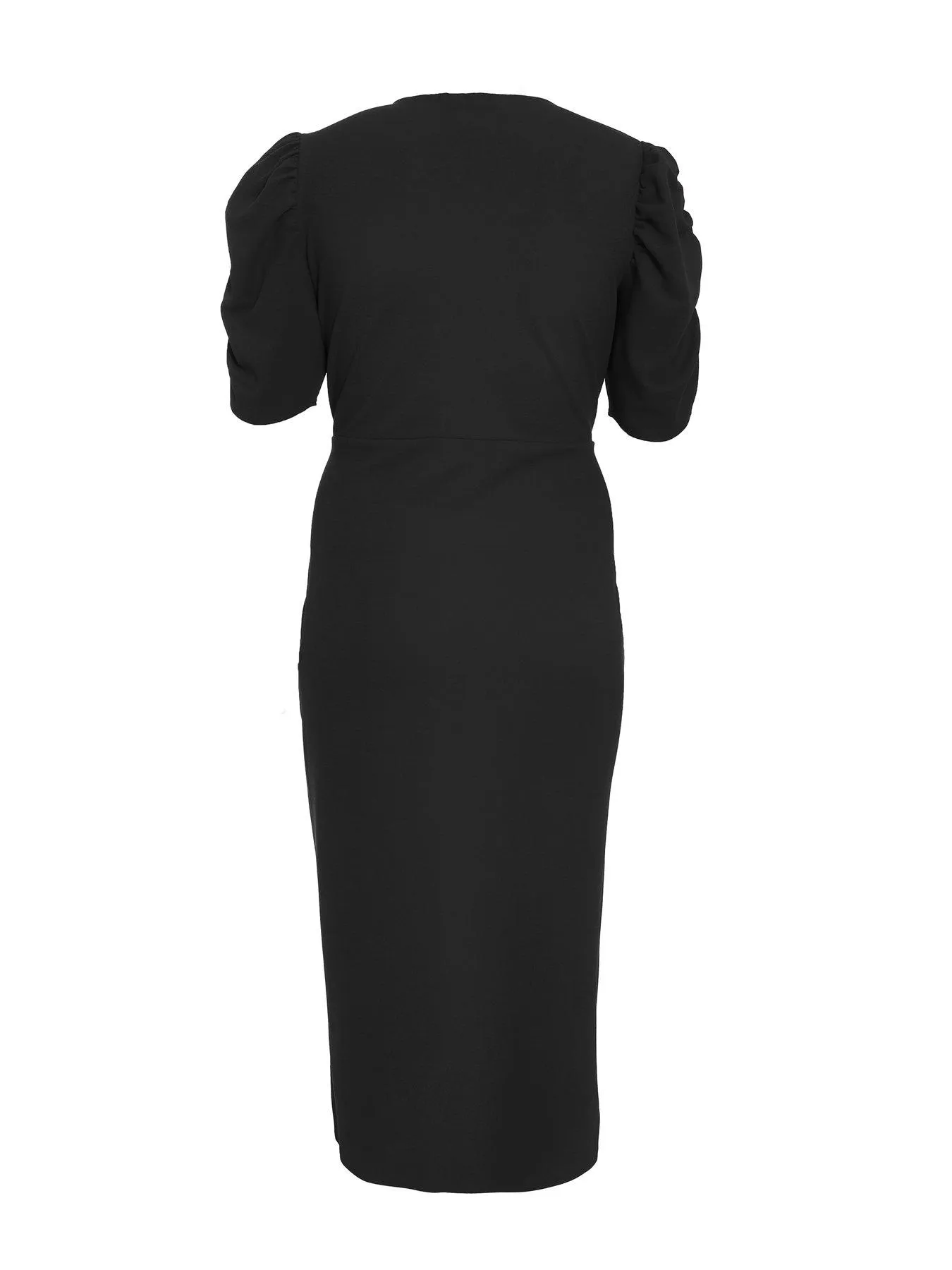 Quiz Curve Black Wrap Midi Dress