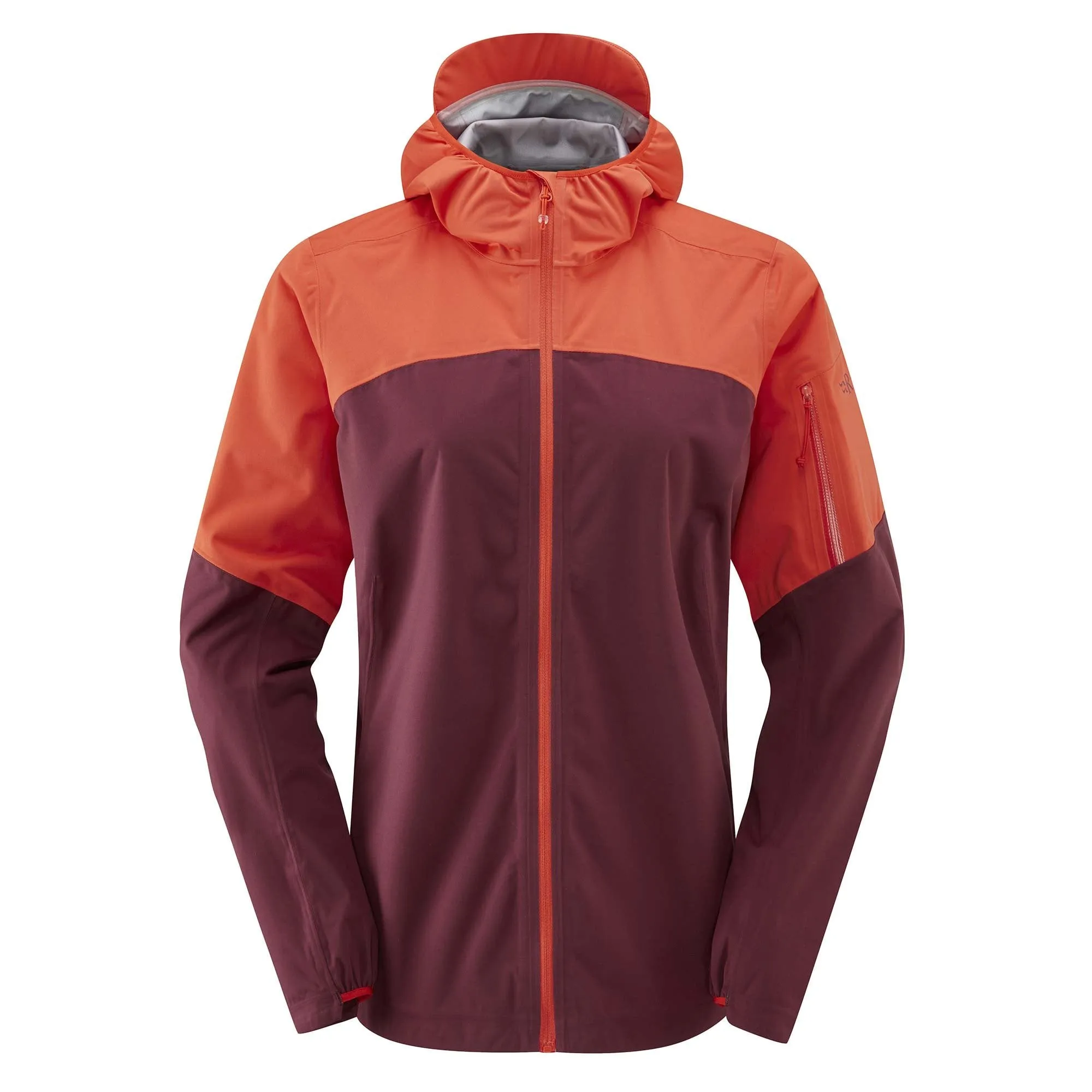 Rab  Kinetic Ultra Womens Waterproof Jacket Red Grapefruit/Deep Heather