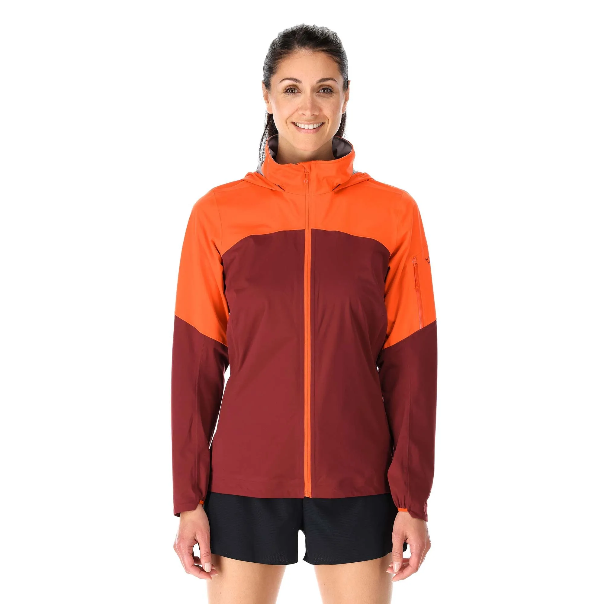 Rab  Kinetic Ultra Womens Waterproof Jacket Red Grapefruit/Deep Heather