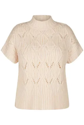 Rabe & LecomteIVORY HIGH NECK SHORT SLEEVE PULLOVER