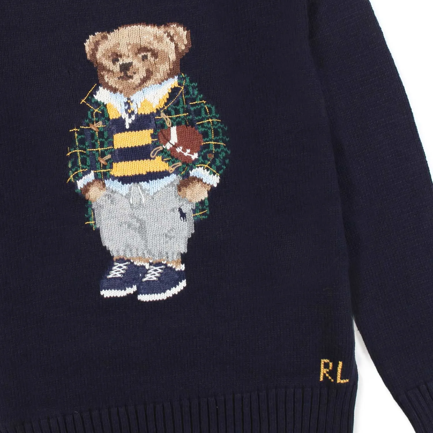 Ralph Lauren Navy Blue No-Gender Pullover With Polo Bear