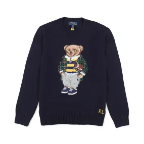 Ralph Lauren Navy Blue No-Gender Pullover With Polo Bear