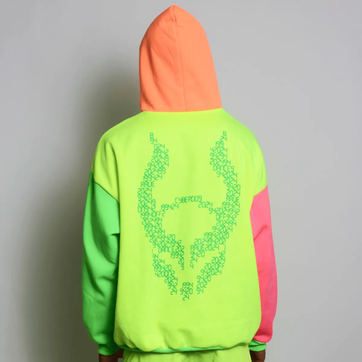 RAVE ON OVERSIZED HOODIE MULTI NEON