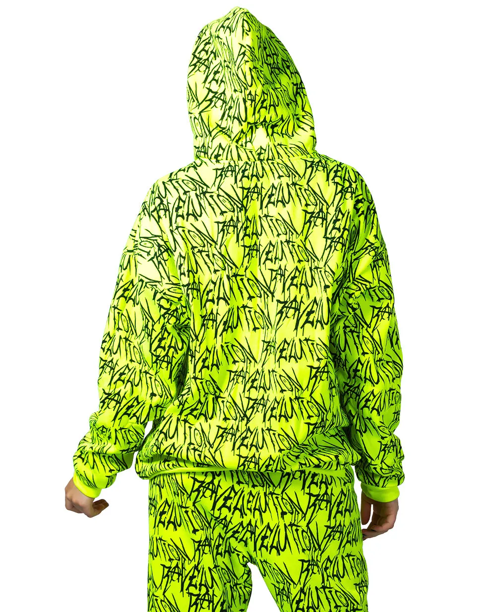 RAVELUTION OVERSIZE HOODIE UV REATIVE YELLOW