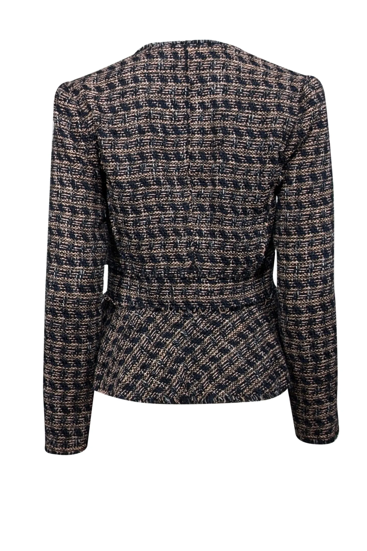 Rebecca Taylor - Navy & Blush Tweed Peplum Jacket Sz 4