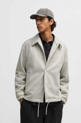 Regular-fit padded coach jacket in a wool blend