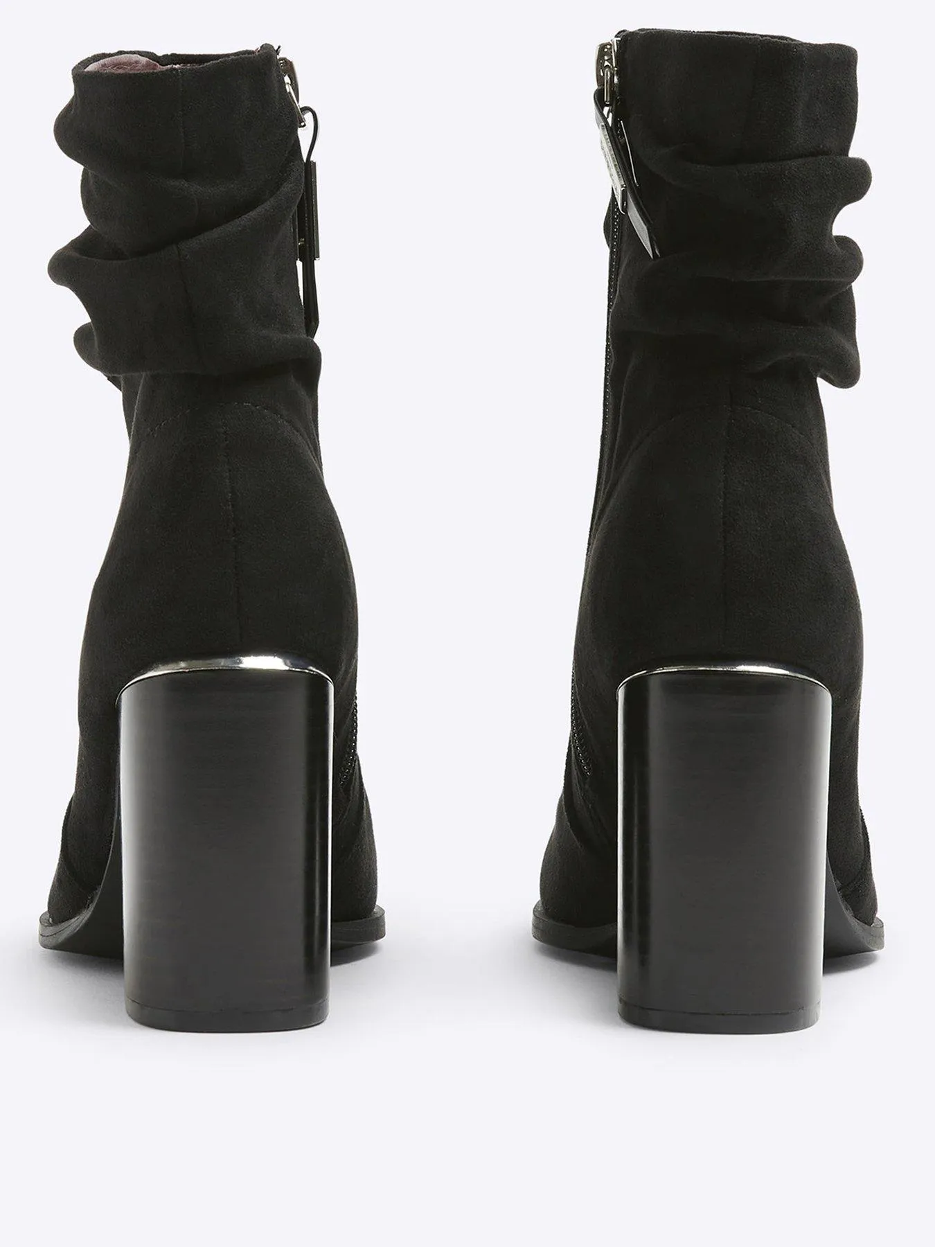 River Island Slouch Heeled Ankle Boot - Black