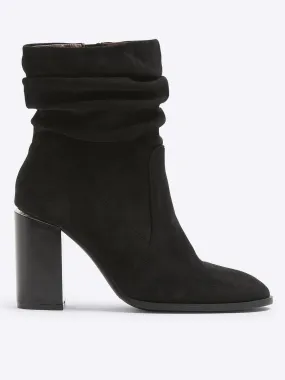 River Island Slouch Heeled Ankle Boot - Black