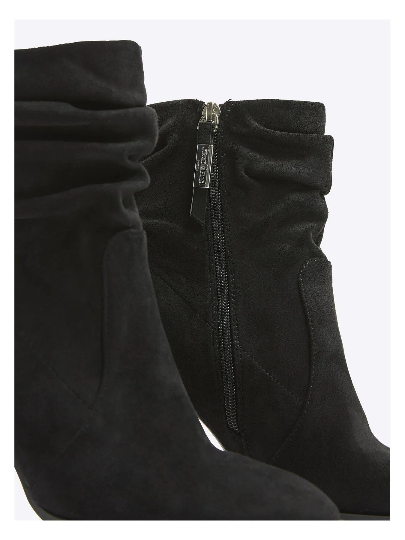 River Island Slouch Heeled Ankle Boot - Black