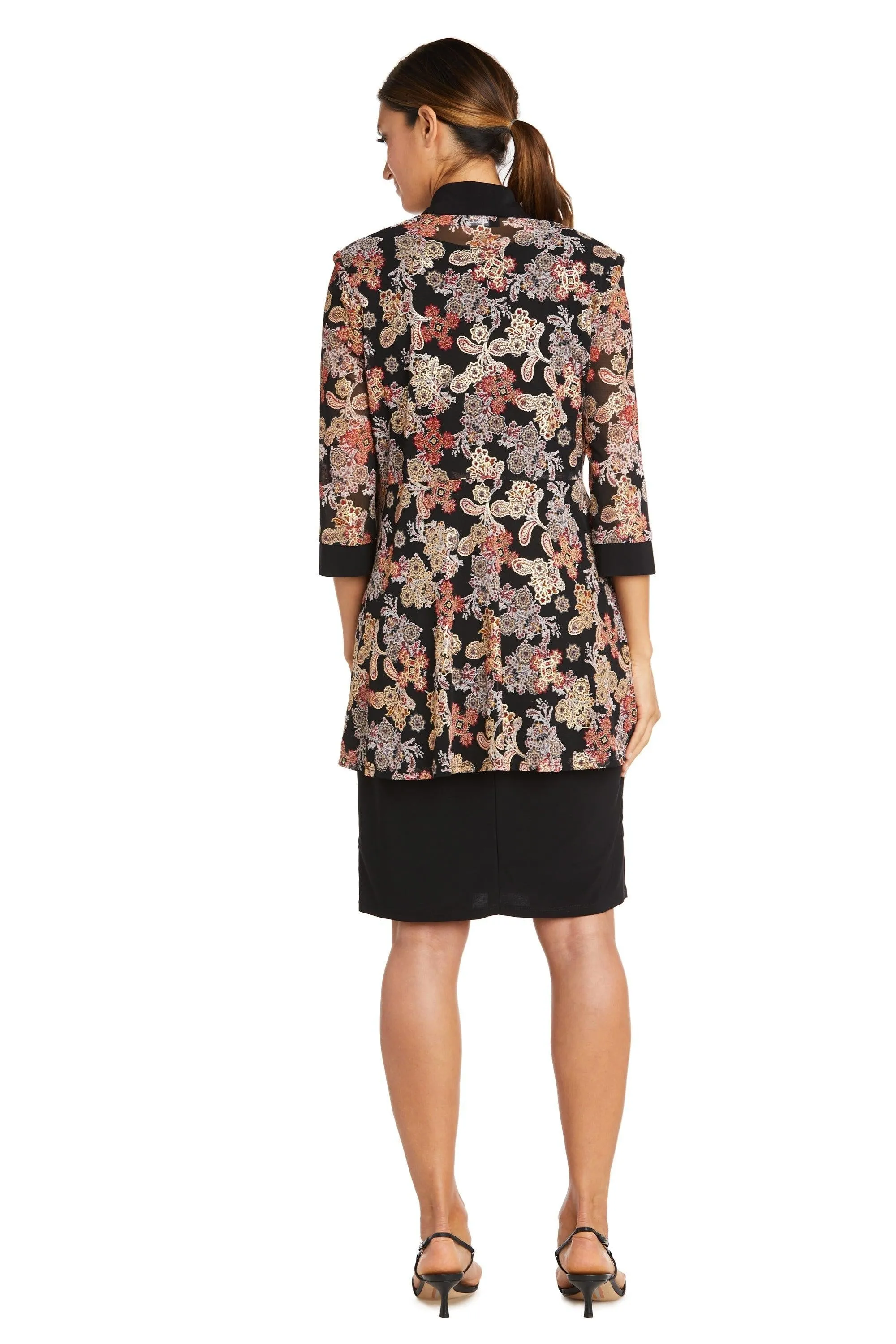 R&M Richards 9043 Short Two Piece Print Jacket Dress