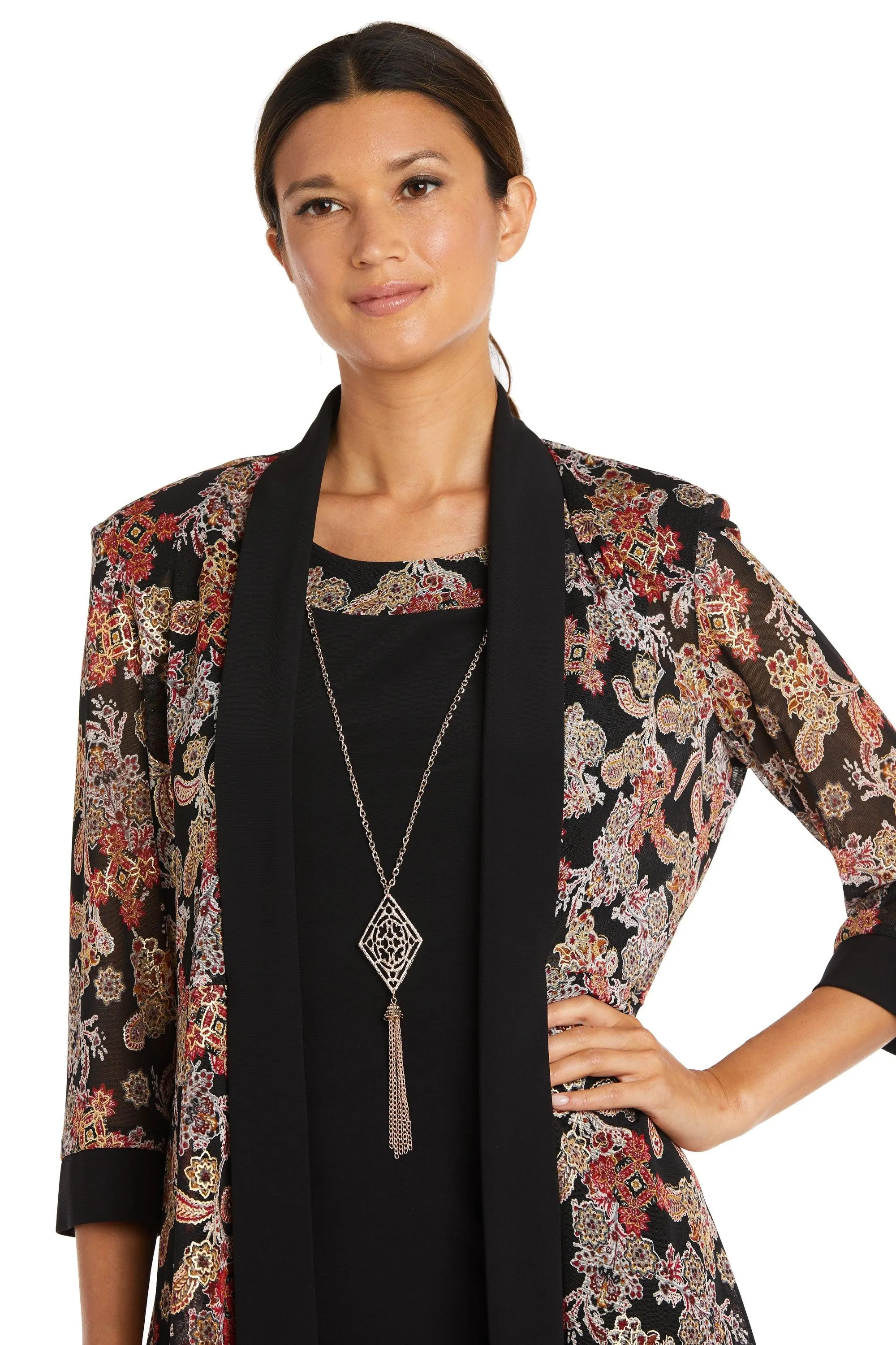 R&M Richards 9043 Short Two Piece Print Jacket Dress