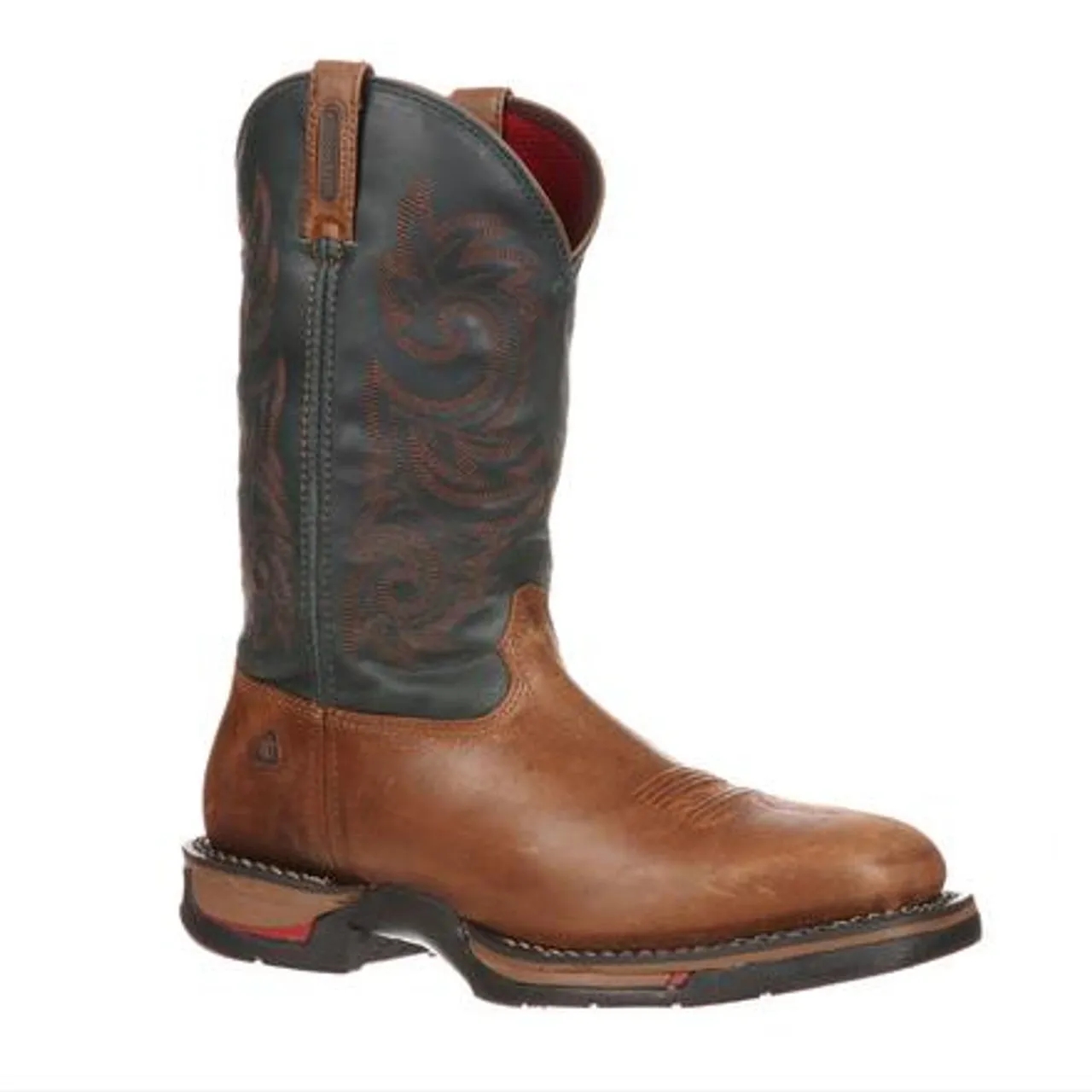 Rocky Mens Long Range Waterproof Western Boot FQ0008656 SADDLE BROWN AND NAVY