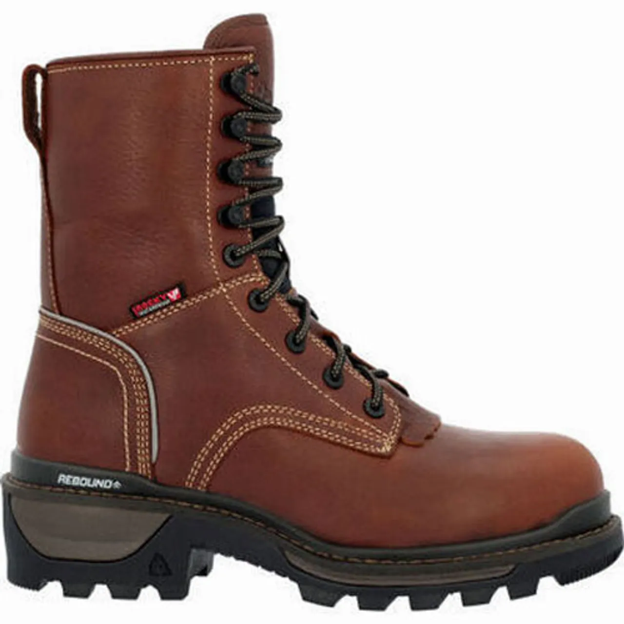 Rocky Rams Horn Logger Composite Toe Waterproof 400G Insulated Work Boot Brown