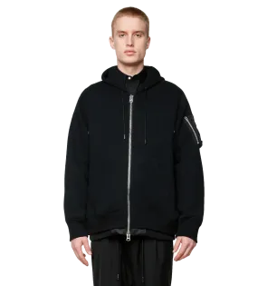 Sacai    Nylon Twill Hoodie Black