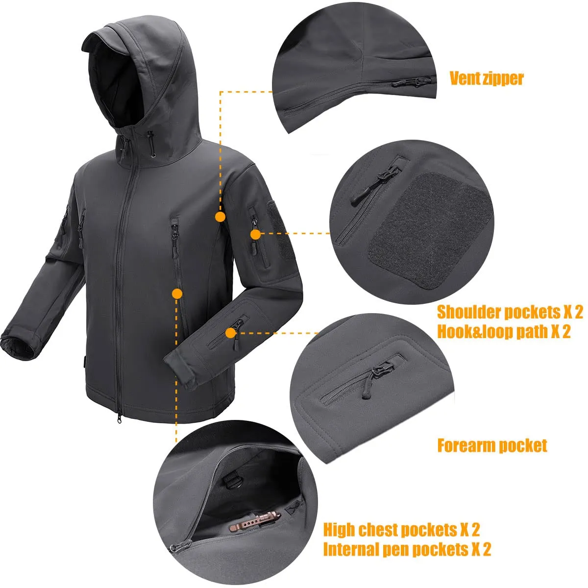 SHARKSKIN Men’s Waterproof Softshell Hiking Jacket