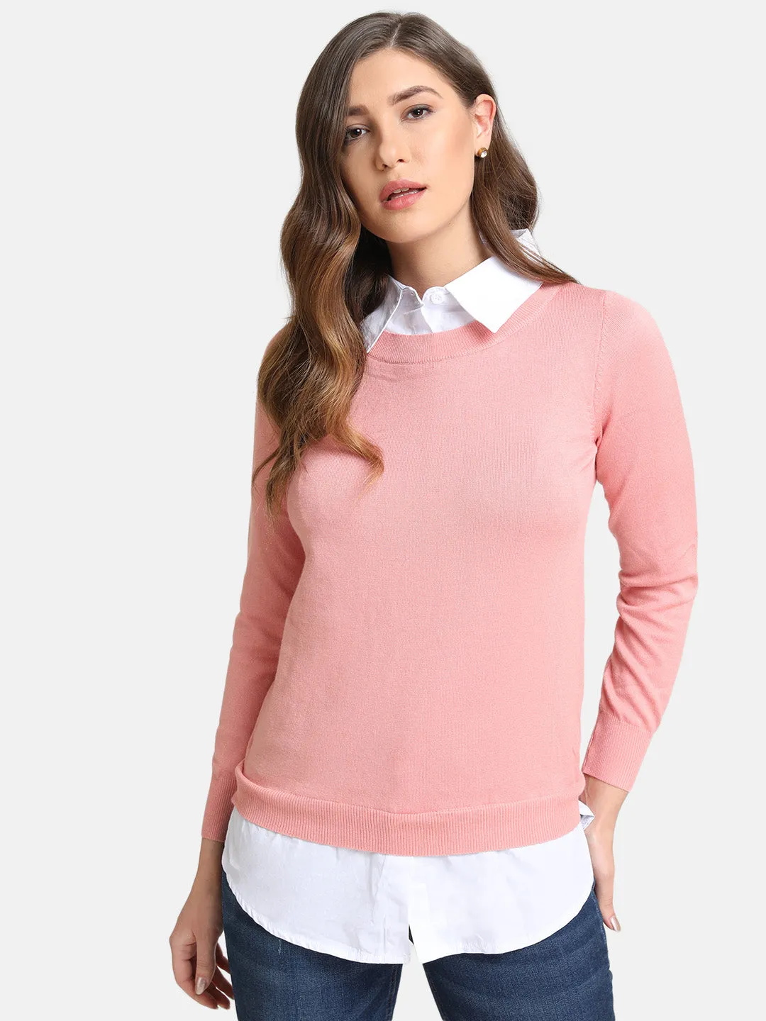 Shirt Style Cable Knit Pullover