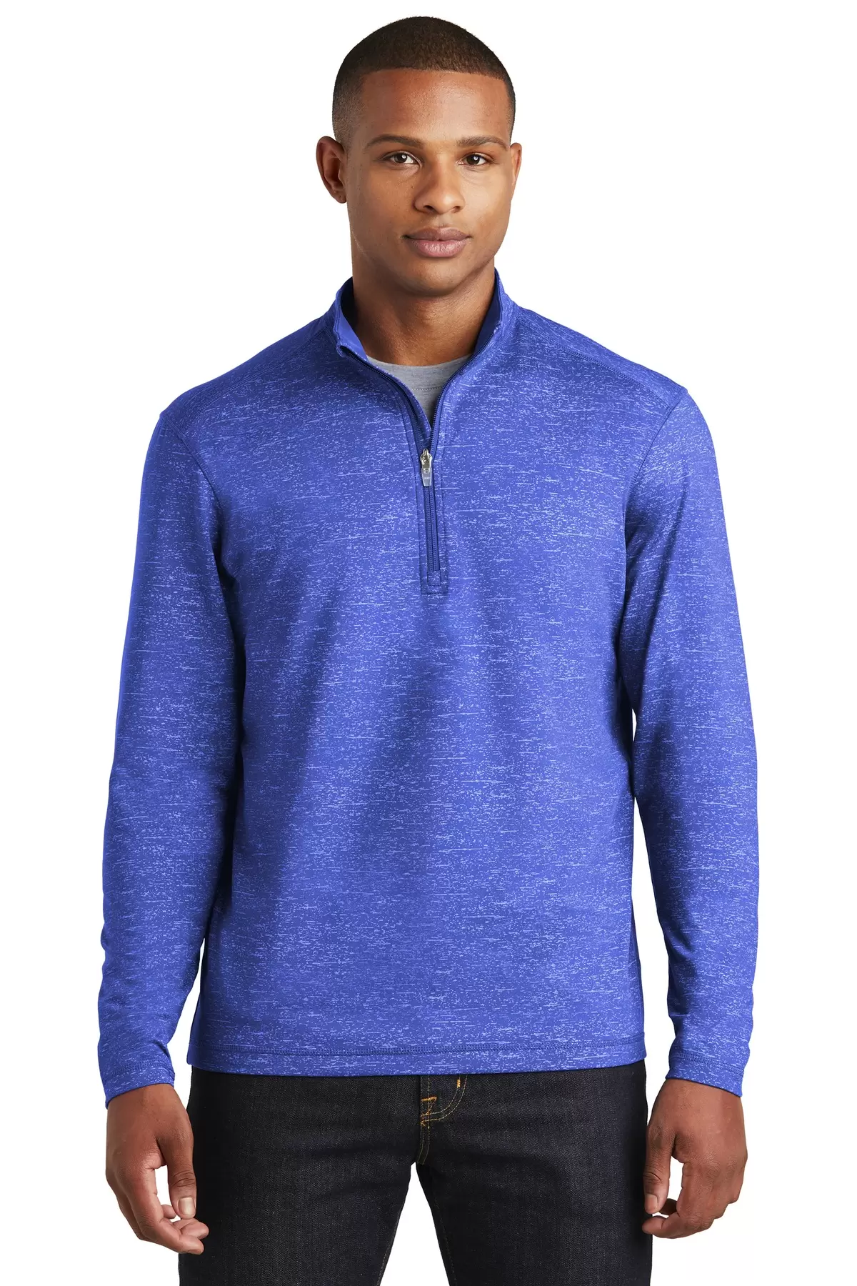 Sport Tek ST855 Sport-Tek  Sport-Wick  Stretch Reflective Heather 1/2-Zip Pullover SKU: ST855