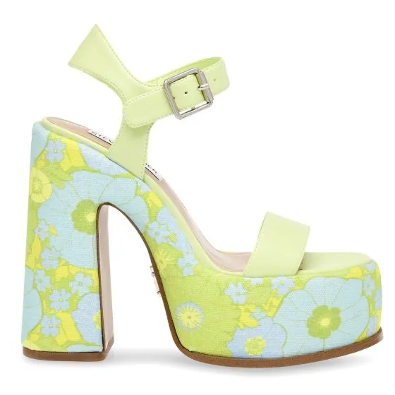 Steve Madden Sixties Lt Blue Floral Pu Sandals