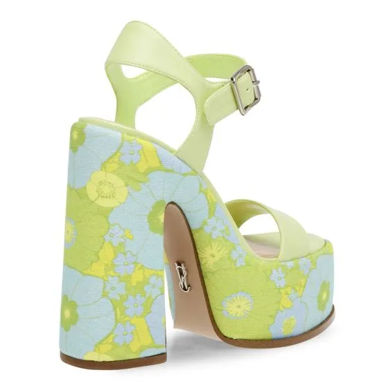 Steve Madden Sixties Lt Blue Floral Pu Sandals