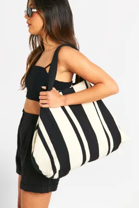 Stripe Canvas Beach Tote